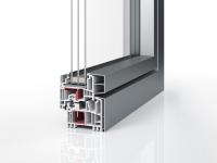 Kunststoff-Aluminium-Fenster Profil PaXabsolut Neo Alublend 83 flächenbündig mit 3-fach Verglasung