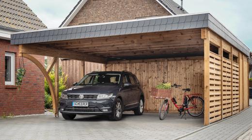 carport-braun-mit-fahrrad