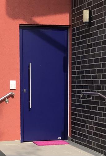 Aluminium Haustür in blau, Hochheim