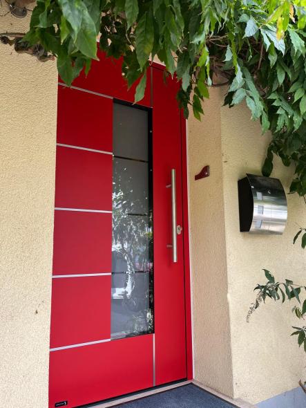 Aluminium Haustür rot, Mainz
