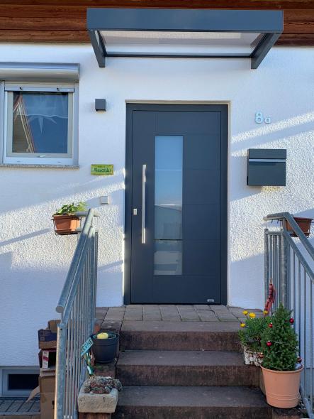 Aluminium Haustür in grau, Mainz